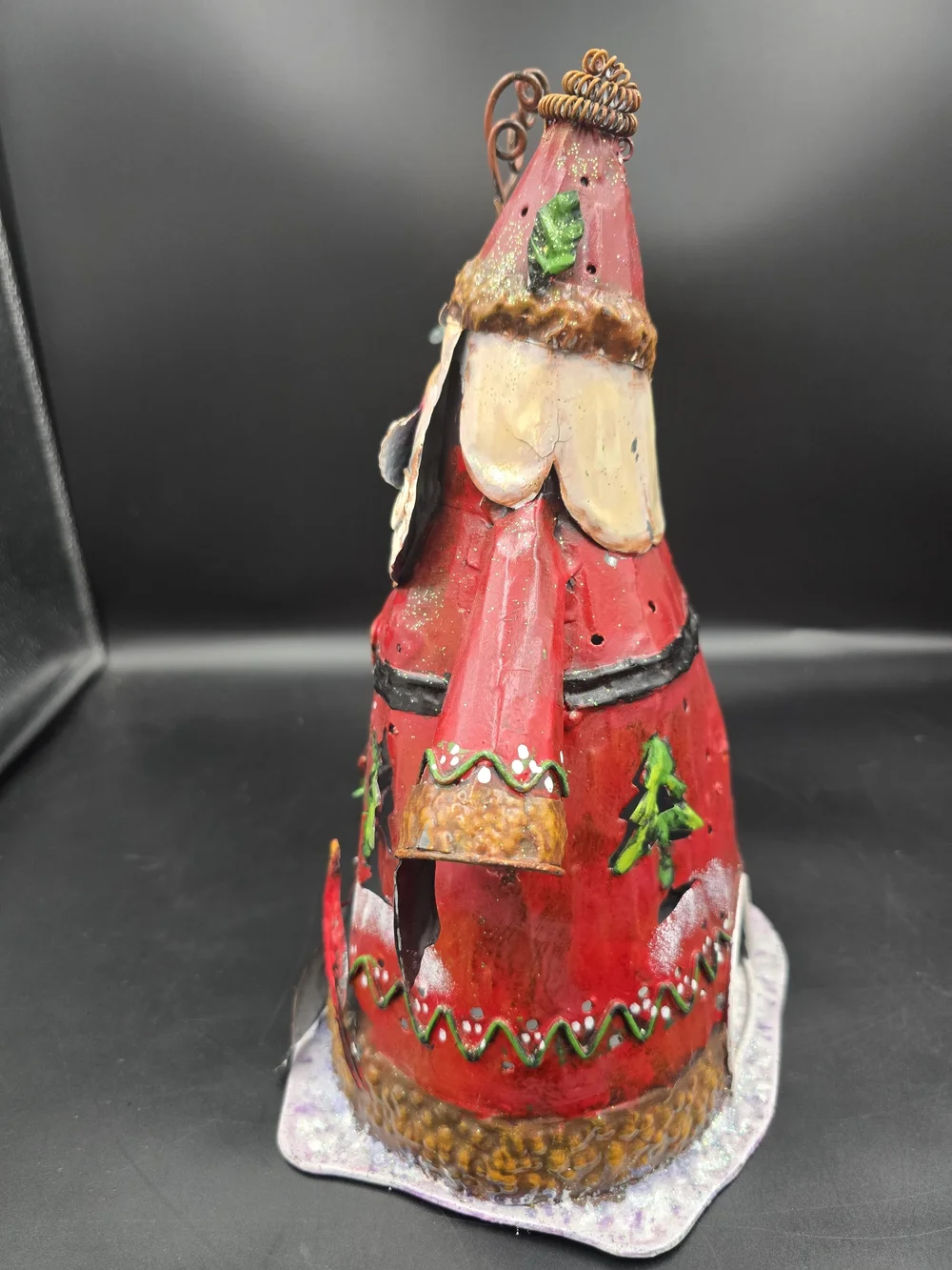 Festive Red Santa Figurine Lantern by